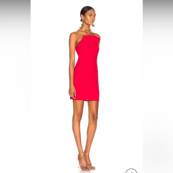 CINQ A SEPT red ruffle Dress - Picture 5 of 8